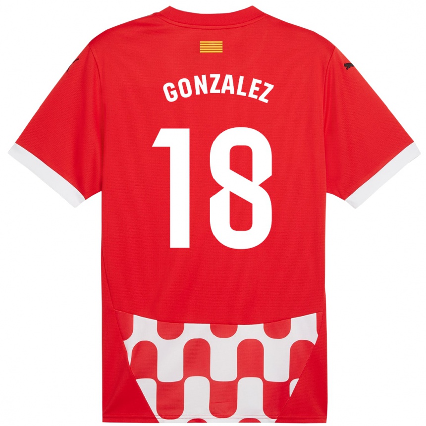 Kids Football Gerard Gonzalez #18 Red White Home Jersey 2024/25 T-Shirt