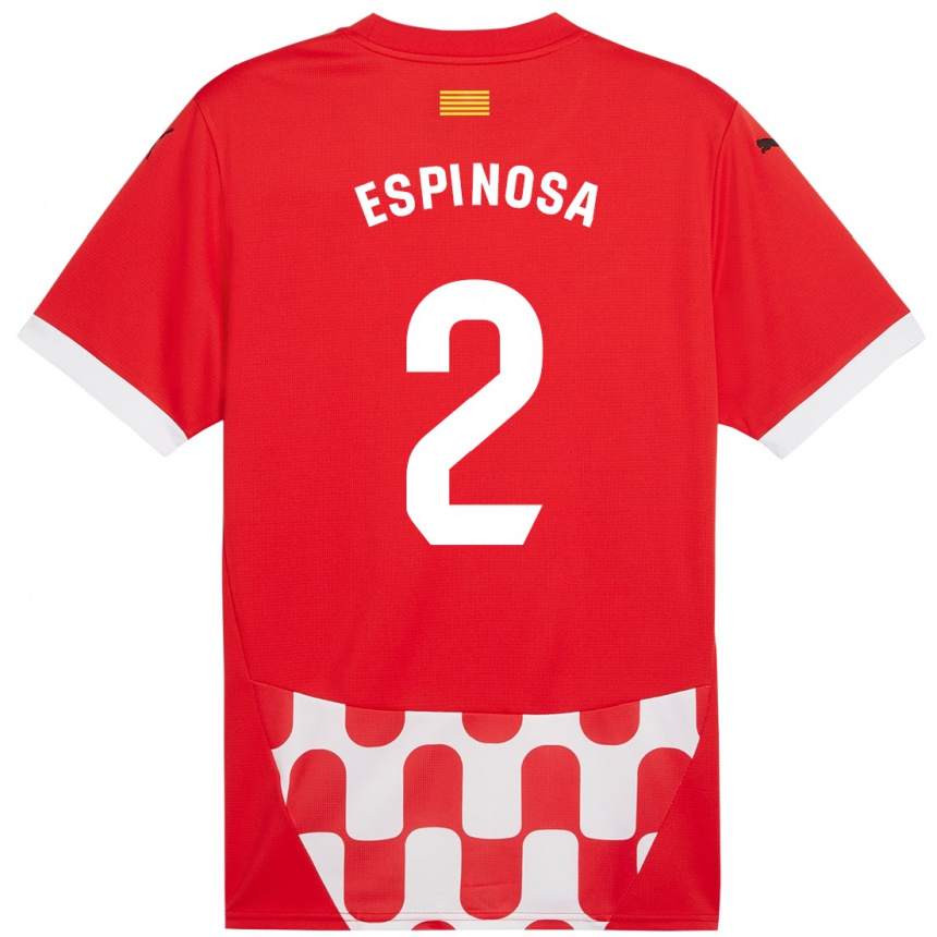 Kids Football Bernardo Espinosa #2 Red White Home Jersey 2024/25 T-Shirt