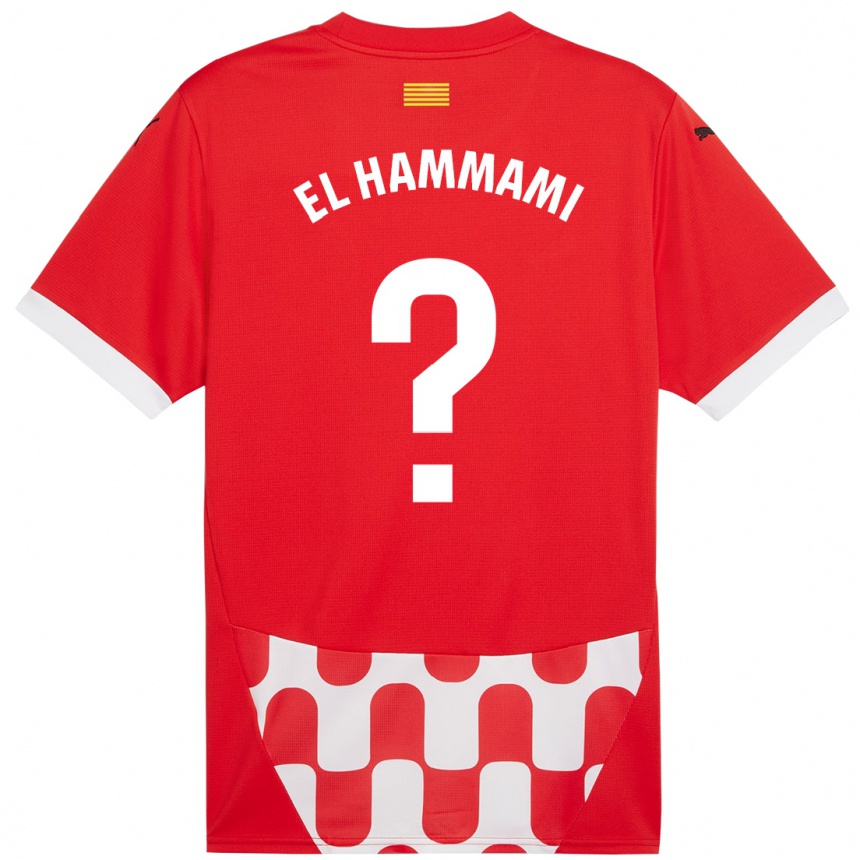 Kids Football Ayoub El Hammami #0 Red White Home Jersey 2024/25 T-Shirt