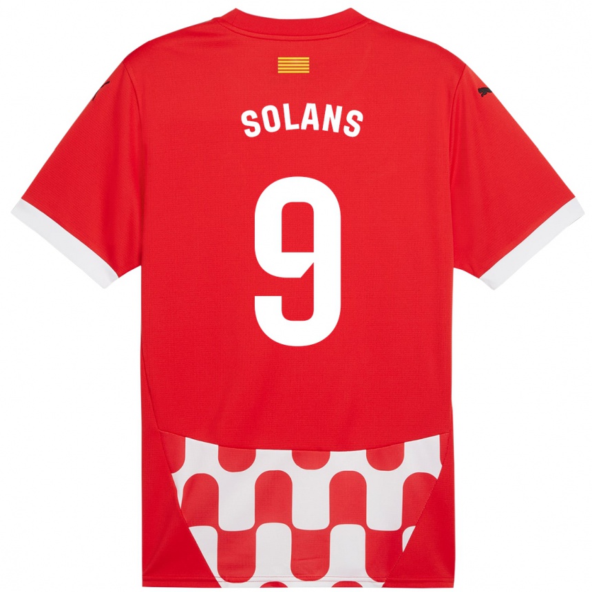 Kids Football Sergi Solans #9 Red White Home Jersey 2024/25 T-Shirt