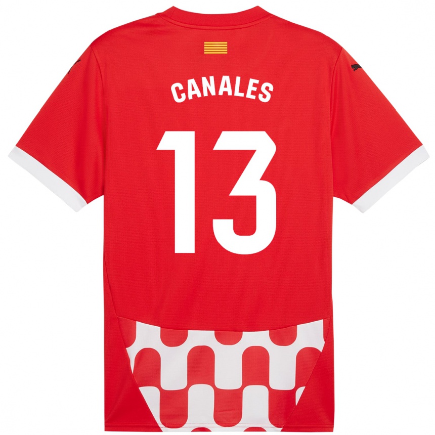 Kids Football Juanvi Canales #13 Red White Home Jersey 2024/25 T-Shirt