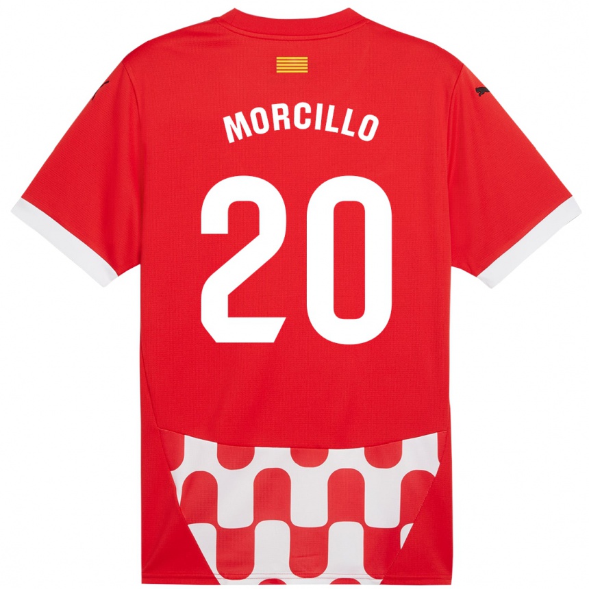 Kids Football Luis Morcillo #20 Red White Home Jersey 2024/25 T-Shirt