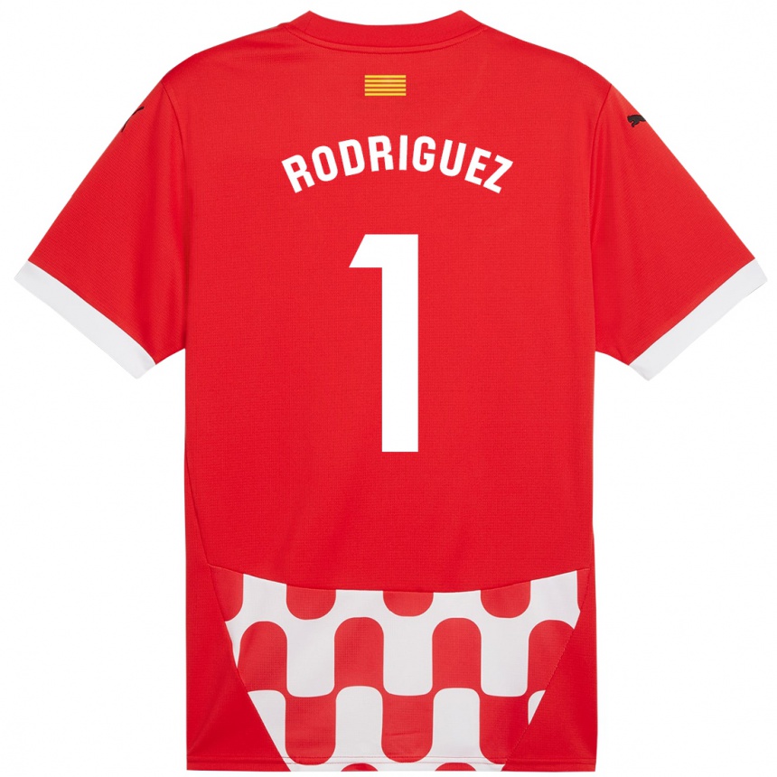 Kids Football Maria Rodríguez #1 Red White Home Jersey 2024/25 T-Shirt