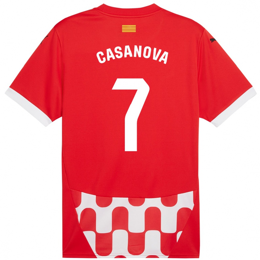 Kids Football Àstrid Casanova #7 Red White Home Jersey 2024/25 T-Shirt