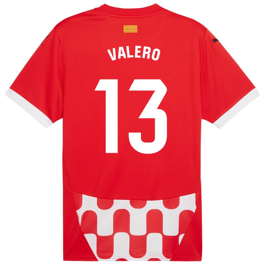 Kids Football Eliana Valero #13 Red White Home Jersey 2024/25 T-Shirt