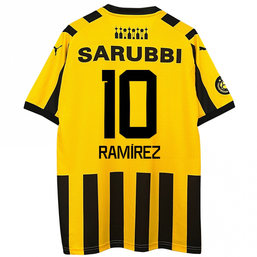 Kids Football Gastón Ramírez #10 Yellow Black Home Jersey 2024/25 T-Shirt