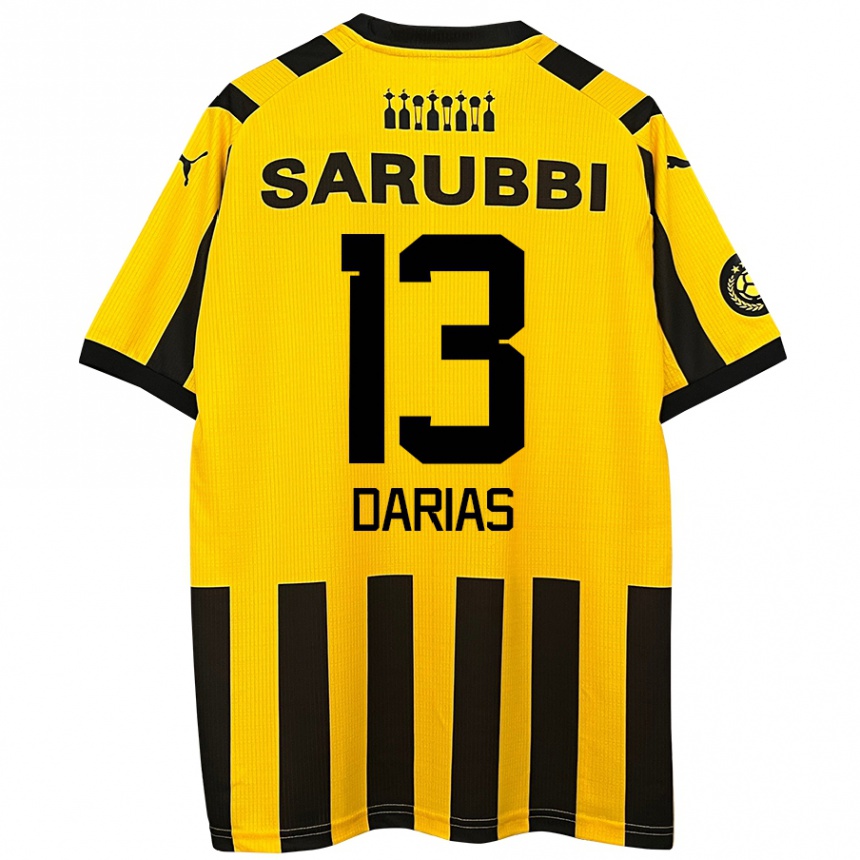 Kids Football Eduardo Darias #13 Yellow Black Home Jersey 2024/25 T-Shirt