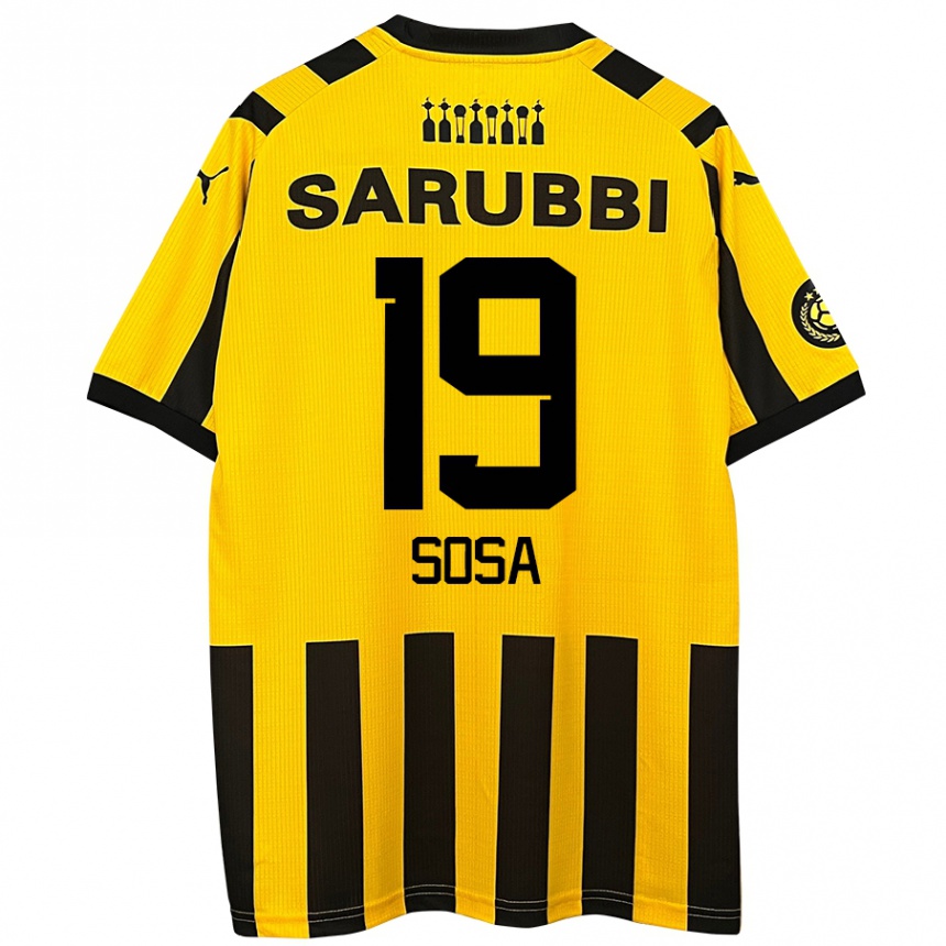 Kids Football Diego Sosa #19 Yellow Black Home Jersey 2024/25 T-Shirt