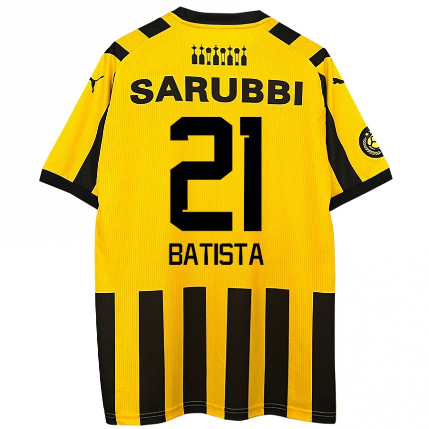 Kids Football Facundo Batista #21 Yellow Black Home Jersey 2024/25 T-Shirt