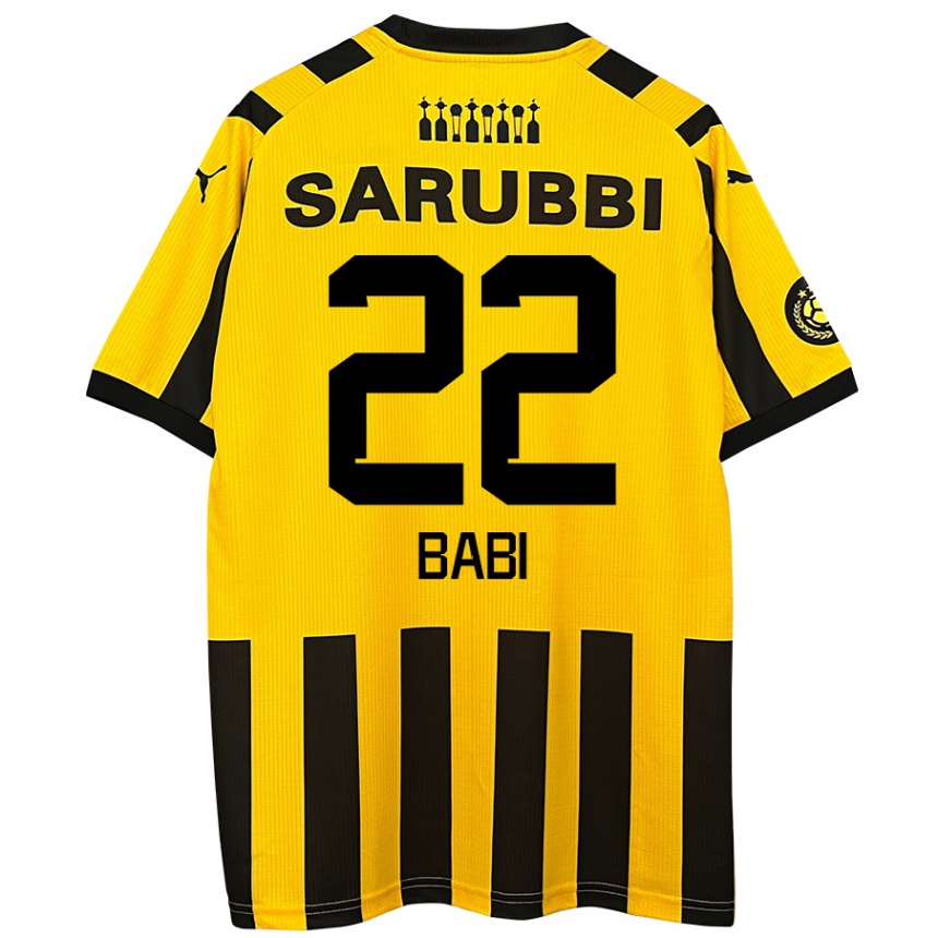 Kids Football Matheus Babi #22 Yellow Black Home Jersey 2024/25 T-Shirt