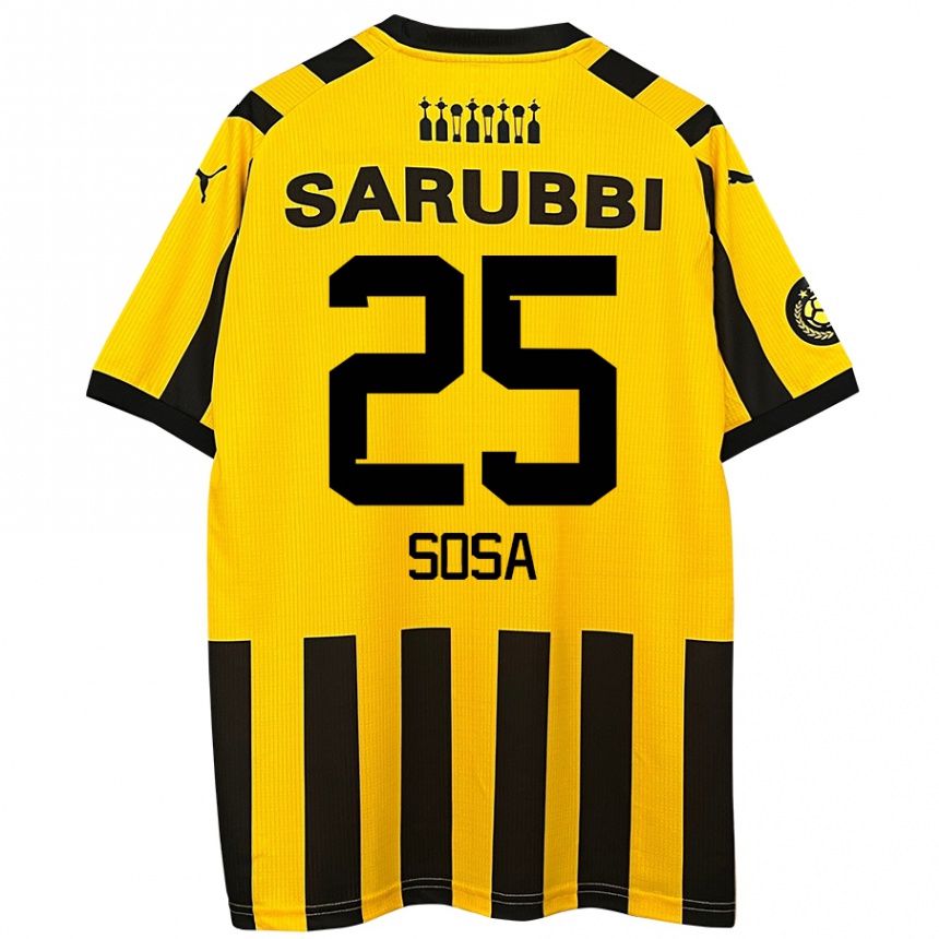 Kids Football Ignacio Sosa #25 Yellow Black Home Jersey 2024/25 T-Shirt