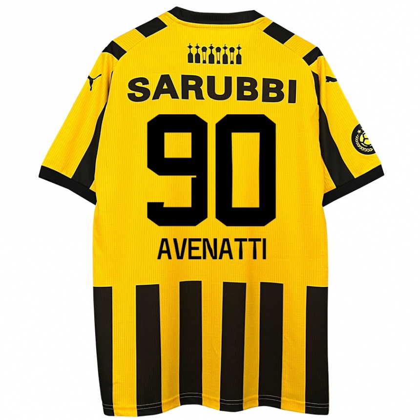 Kids Football Felipe Avenatti #90 Yellow Black Home Jersey 2024/25 T-Shirt