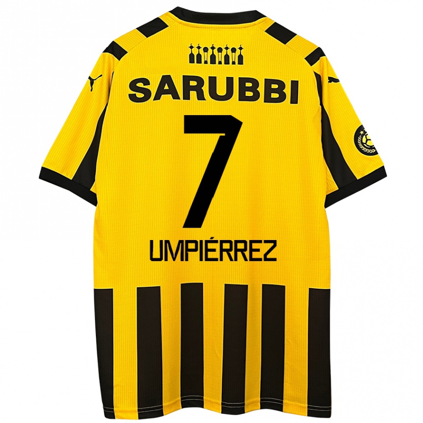 Kids Football Leandro Umpiérrez #7 Yellow Black Home Jersey 2024/25 T-Shirt