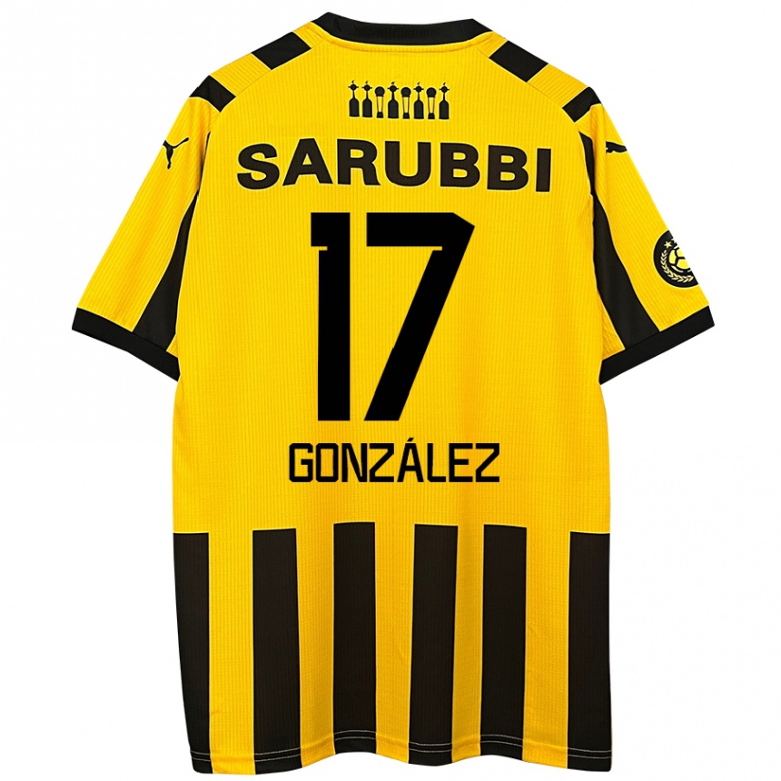 Kids Football Luciano González #17 Yellow Black Home Jersey 2024/25 T-Shirt