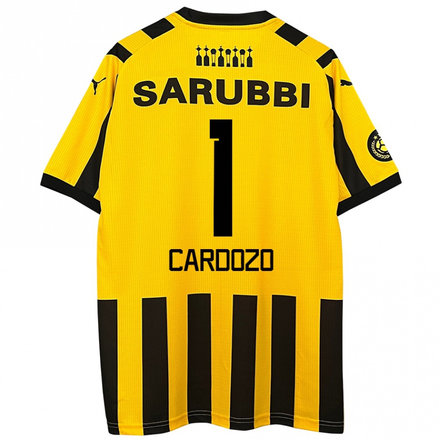 Kids Football Thiago Cardozo #1 Yellow Black Home Jersey 2024/25 T-Shirt