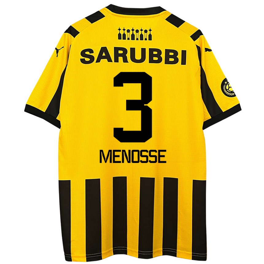 Kids Football Hernán Menosse #3 Yellow Black Home Jersey 2024/25 T-Shirt