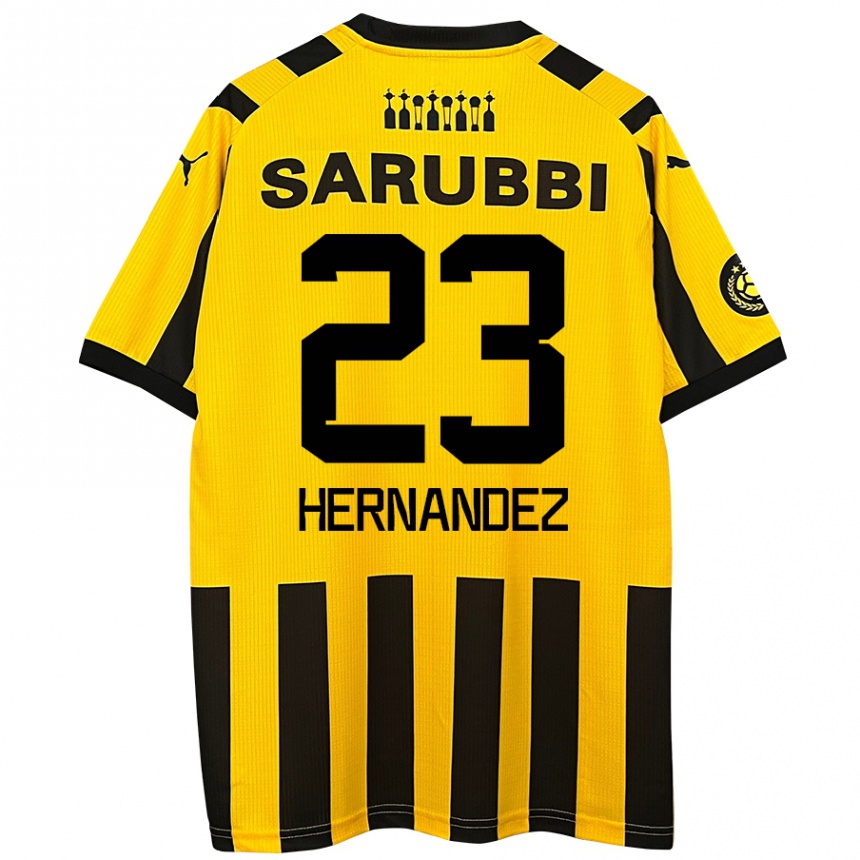 Kids Football Abel Hernández #23 Yellow Black Home Jersey 2024/25 T-Shirt