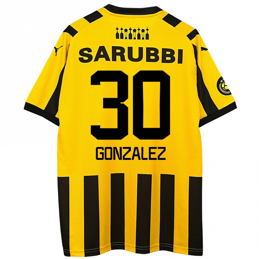 Kids Football Ángel González #30 Yellow Black Home Jersey 2024/25 T-Shirt