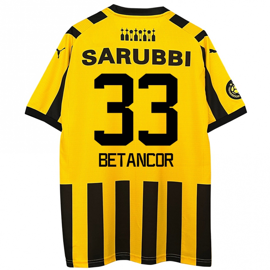 Kids Football Bruno Betancor #33 Yellow Black Home Jersey 2024/25 T-Shirt