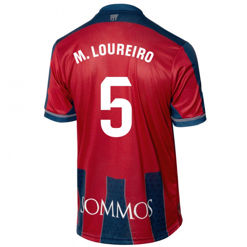 Kids Football Miguel Loureiro #5 Red Blue Home Jersey 2024/25 T-Shirt