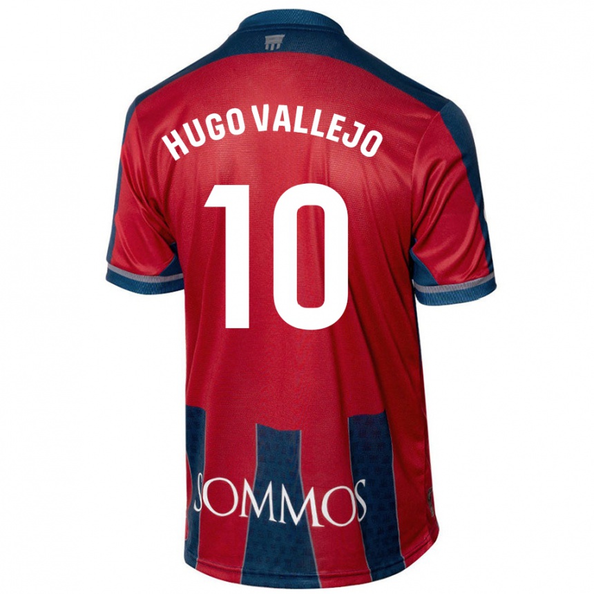 Kids Football Hugo Vallejo #10 Red Blue Home Jersey 2024/25 T-Shirt