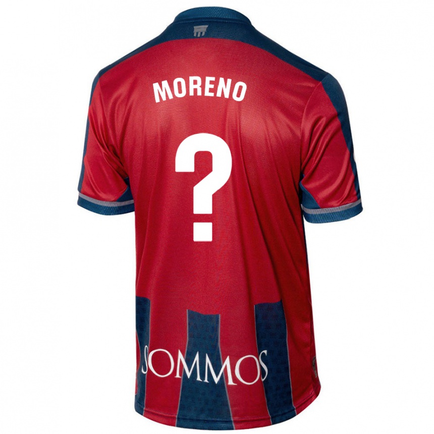 Kids Football Eloy Moreno #0 Red Blue Home Jersey 2024/25 T-Shirt