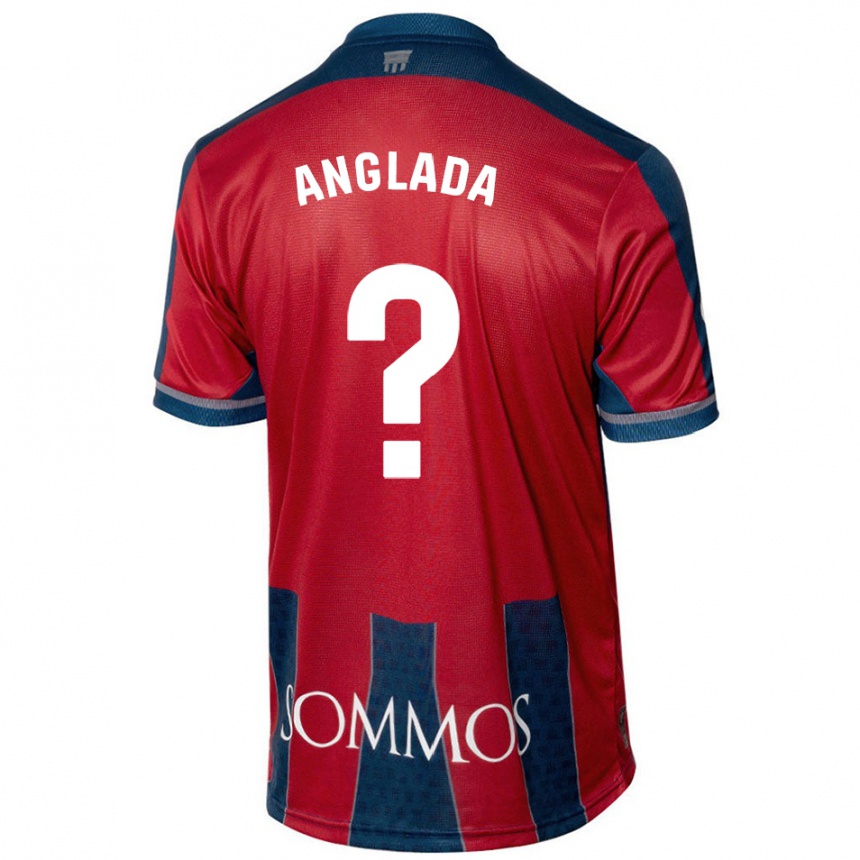 Kids Football Hugo Anglada #0 Red Blue Home Jersey 2024/25 T-Shirt