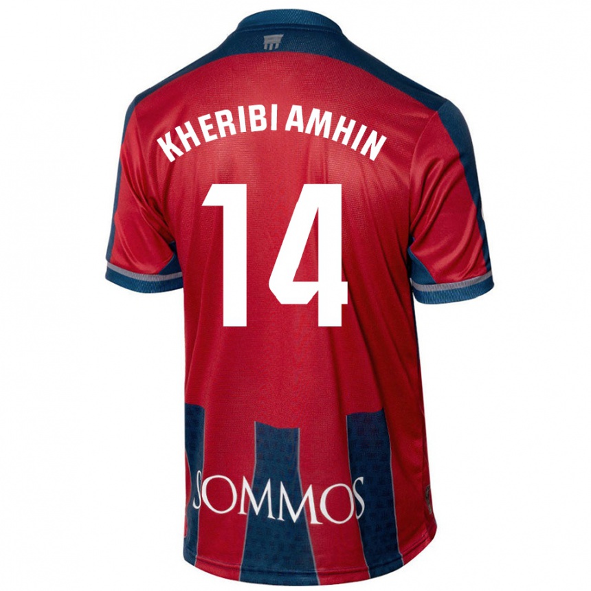 Kids Football Nabil Kheribi Amhin #14 Red Blue Home Jersey 2024/25 T-Shirt