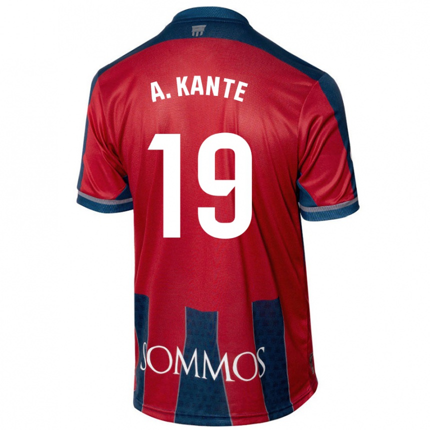 Kids Football Abou Kanté #19 Red Blue Home Jersey 2024/25 T-Shirt