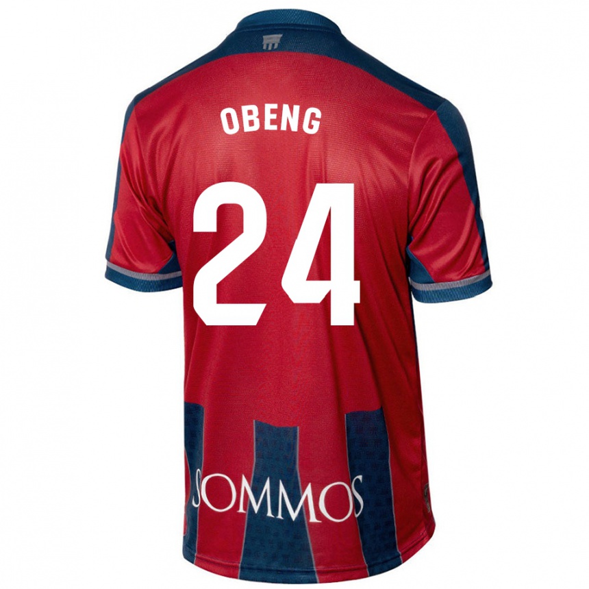 Kids Football Samuel Obeng #24 Red Blue Home Jersey 2024/25 T-Shirt