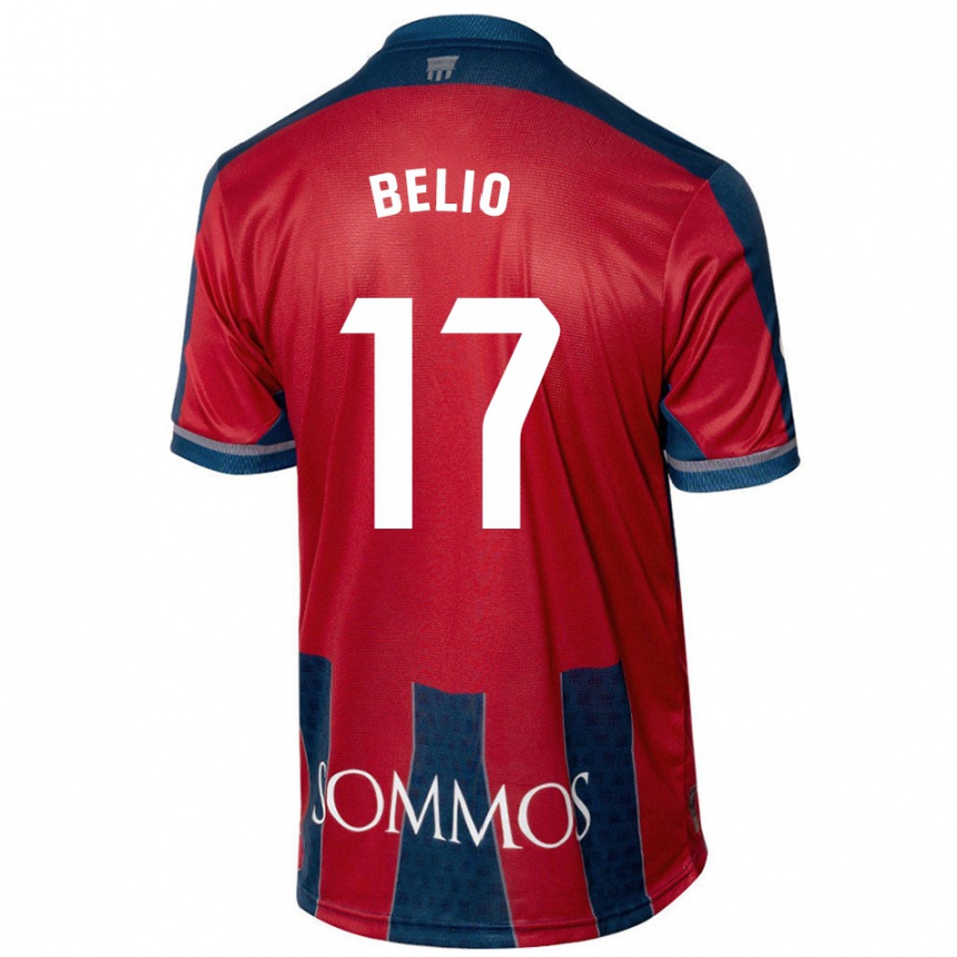 Kids Football Marta Belio #17 Red Blue Home Jersey 2024/25 T-Shirt