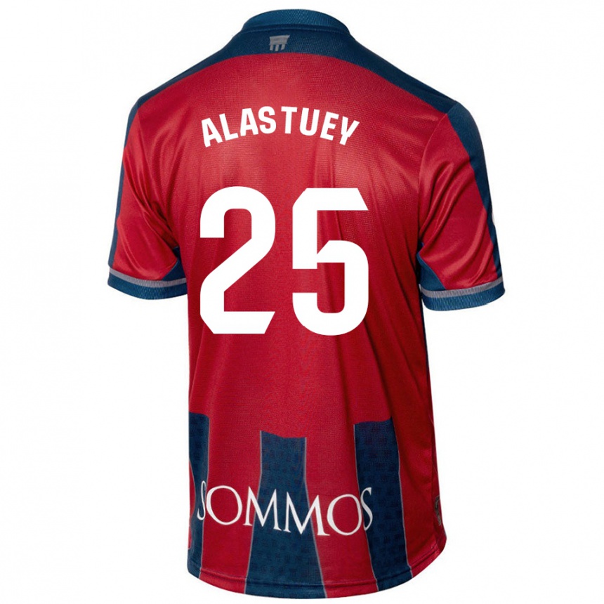 Kids Football Martina Alastuey #25 Red Blue Home Jersey 2024/25 T-Shirt