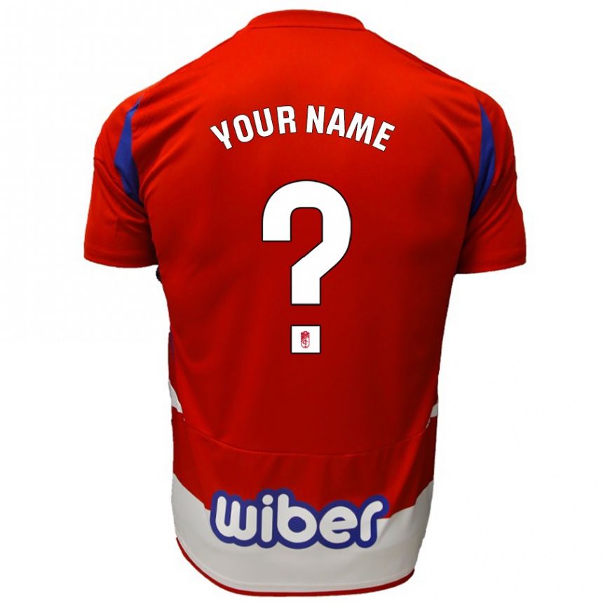 Kids Football Your Name #0 Red White Blue Home Jersey 2024/25 T-Shirt