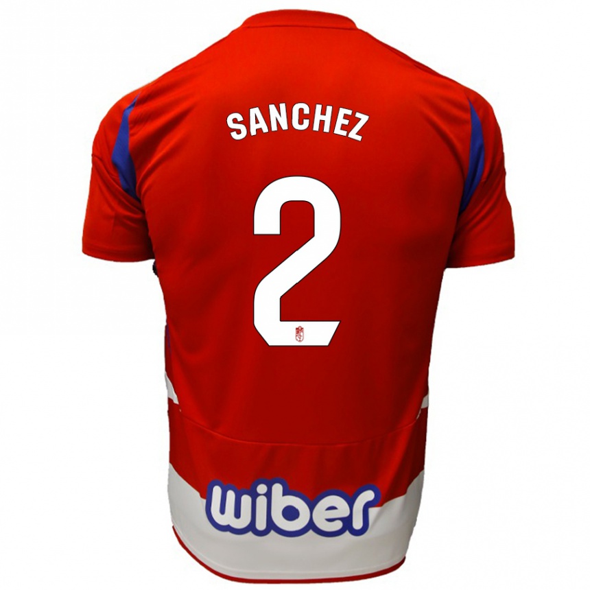 Kids Football Rubén Sánchez #2 Red White Blue Home Jersey 2024/25 T-Shirt