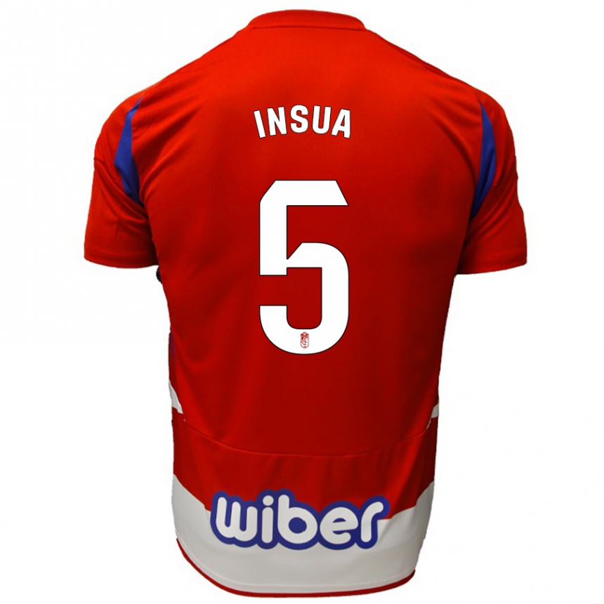 Kids Football Pablo Insua #5 Red White Blue Home Jersey 2024/25 T-Shirt