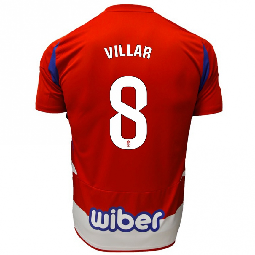 Kids Football Gonzalo Villar #8 Red White Blue Home Jersey 2024/25 T-Shirt