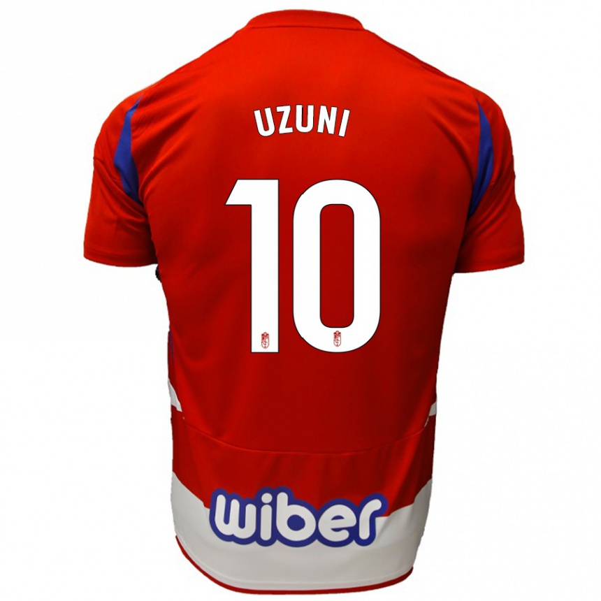 Kids Football Myrto Uzuni #10 Red White Blue Home Jersey 2024/25 T-Shirt