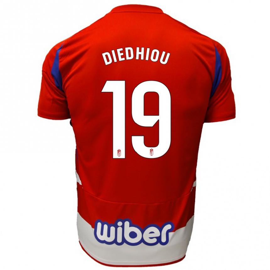 Kids Football Famara Diédhiou #19 Red White Blue Home Jersey 2024/25 T-Shirt