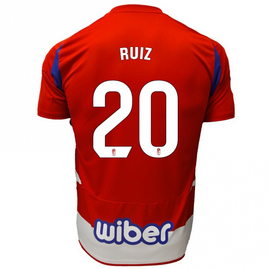 Kids Football Sergio Ruiz #20 Red White Blue Home Jersey 2024/25 T-Shirt