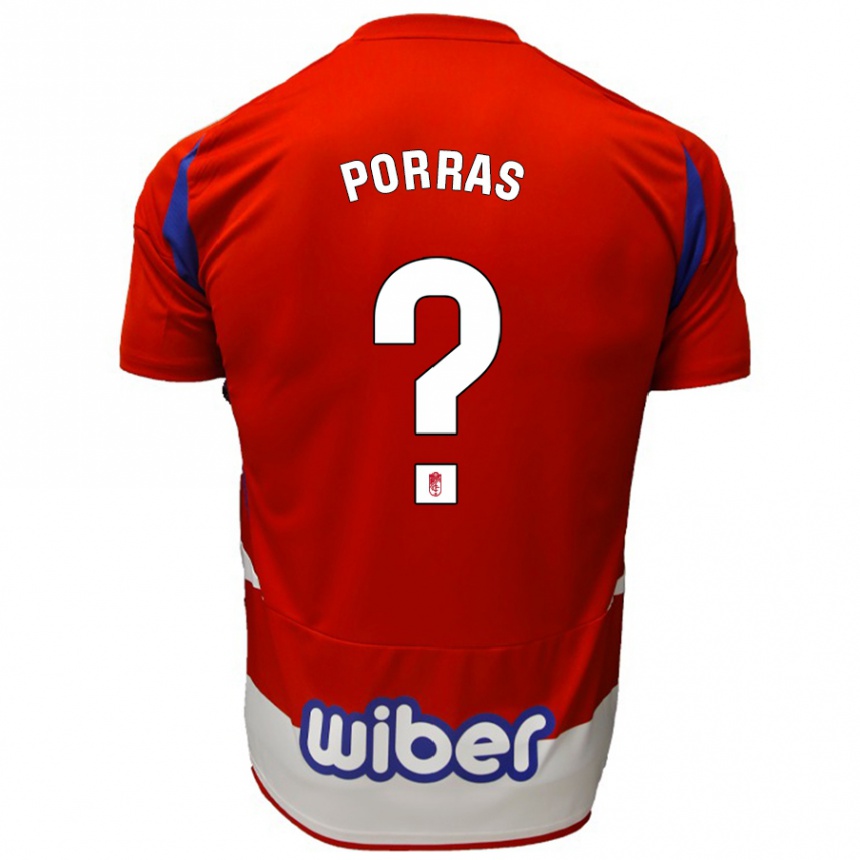 Kids Football Cristian Porras #0 Red White Blue Home Jersey 2024/25 T-Shirt