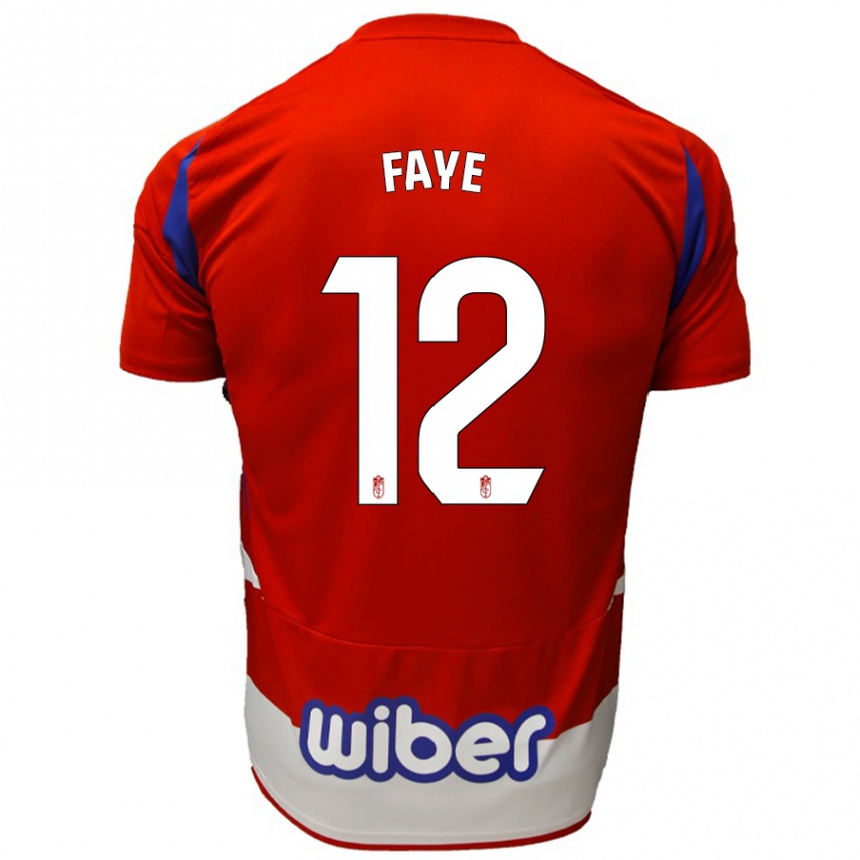 Kids Football Serigne Faye #12 Red White Blue Home Jersey 2024/25 T-Shirt