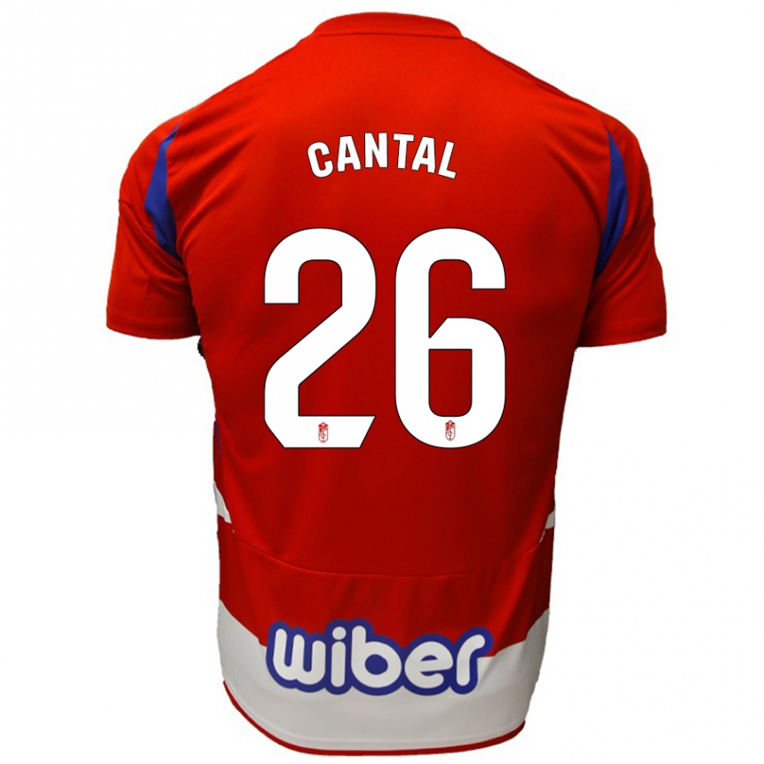 Kids Football Paco Cantal #26 Red White Blue Home Jersey 2024/25 T-Shirt