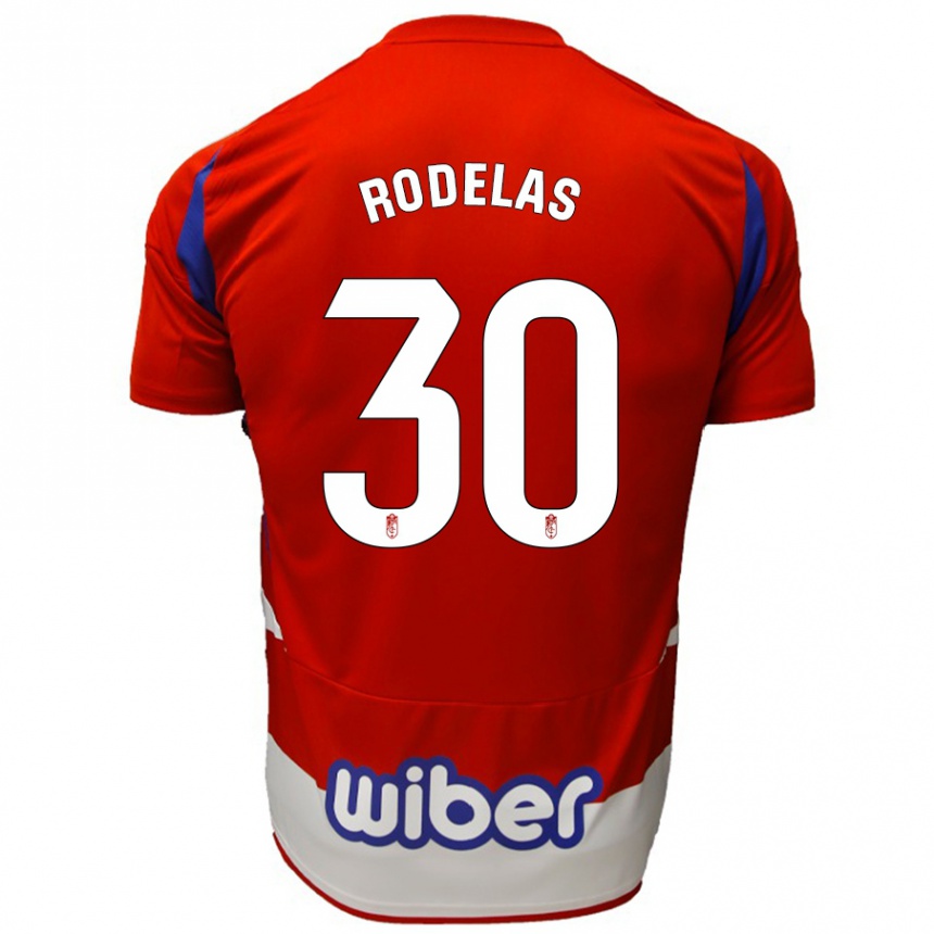 Kids Football Sergio Rodelas #30 Red White Blue Home Jersey 2024/25 T-Shirt