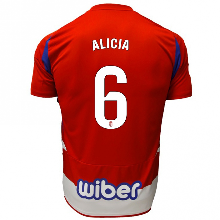 Kids Football Alicia #6 Red White Blue Home Jersey 2024/25 T-Shirt