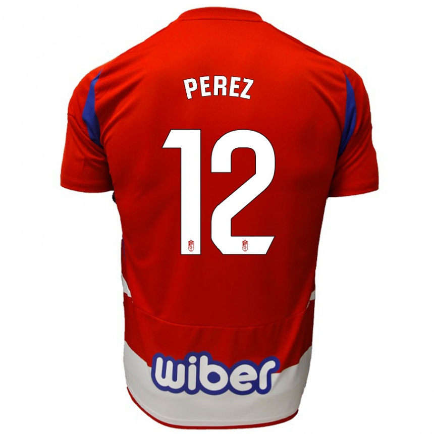 Kids Football Alba Pérez #12 Red White Blue Home Jersey 2024/25 T-Shirt