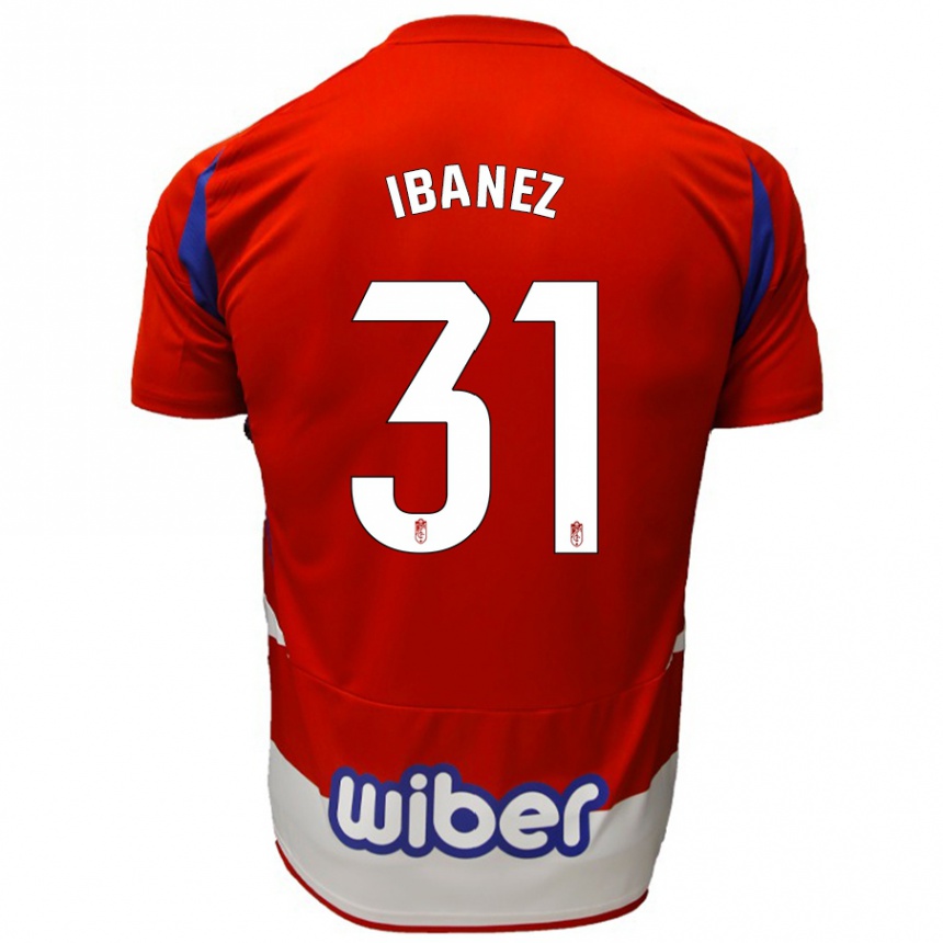 Kids Football Alba Ibáñez #31 Red White Blue Home Jersey 2024/25 T-Shirt