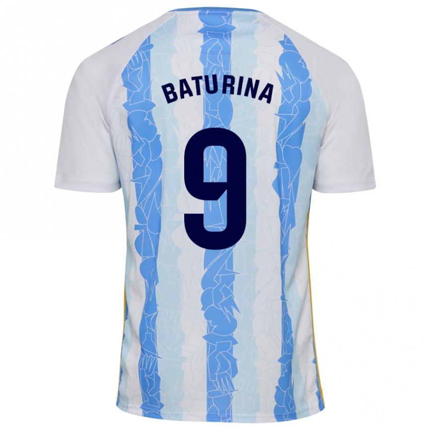 Kids Football Roko Baturina #9 White Blue Home Jersey 2024/25 T-Shirt