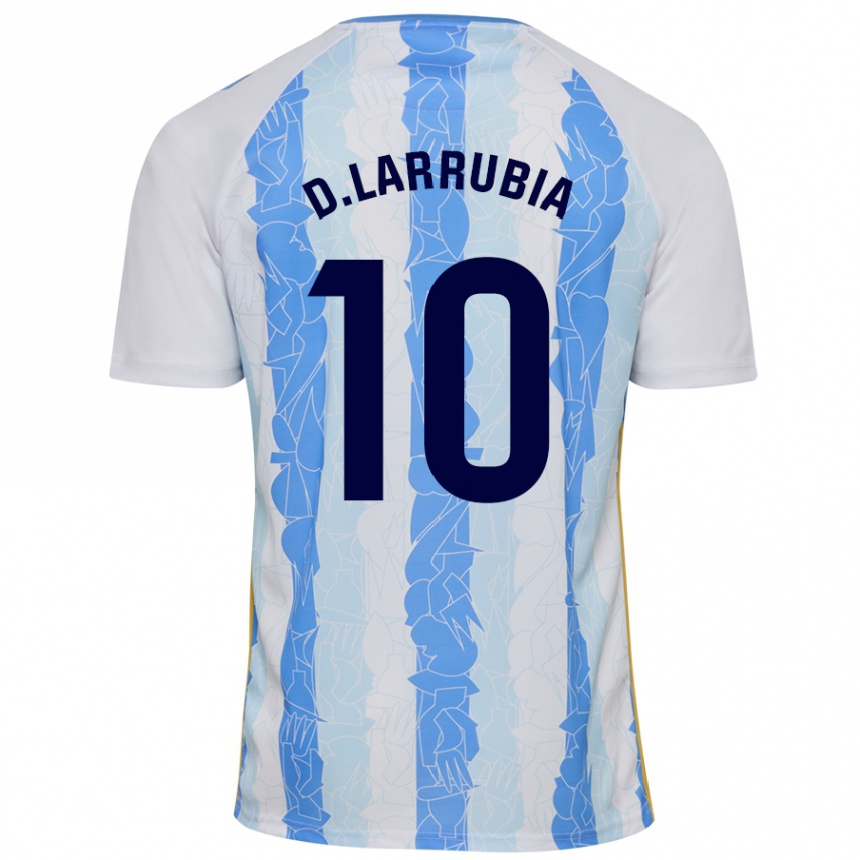 Kids Football David Larrubia #10 White Blue Home Jersey 2024/25 T-Shirt