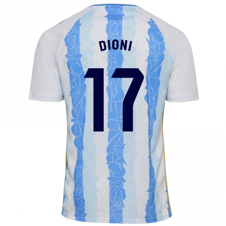 Kids Football Dioni #17 White Blue Home Jersey 2024/25 T-Shirt