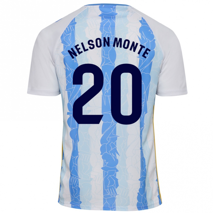 Kids Football Nélson Monte #20 White Blue Home Jersey 2024/25 T-Shirt